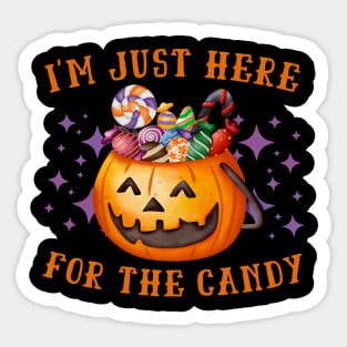 I'm Just Here For The Candy Funny Lazy Halloween Costume Sticker